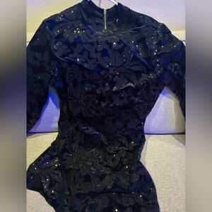 Gorgeous, stand out in the crowd Venus black & sequin mini dress, back zip, 16